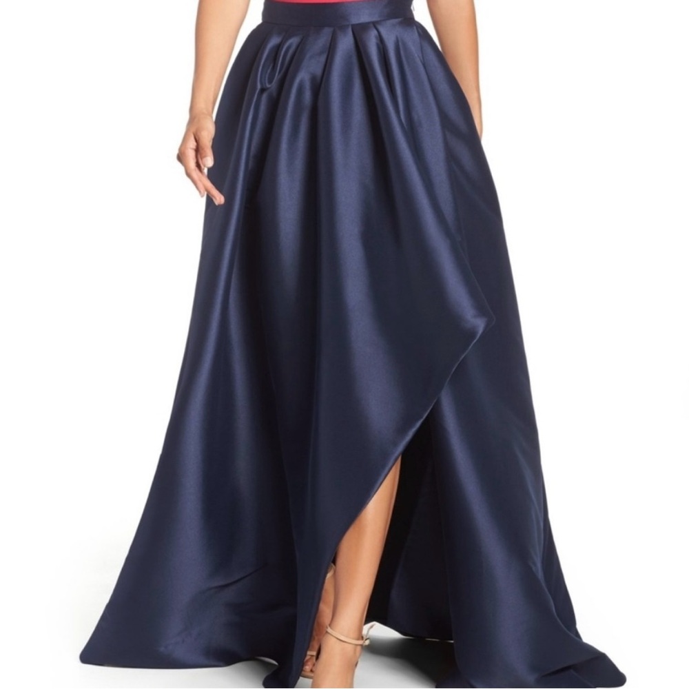 Eliza J Navy Blue Cascade Ball Skirt